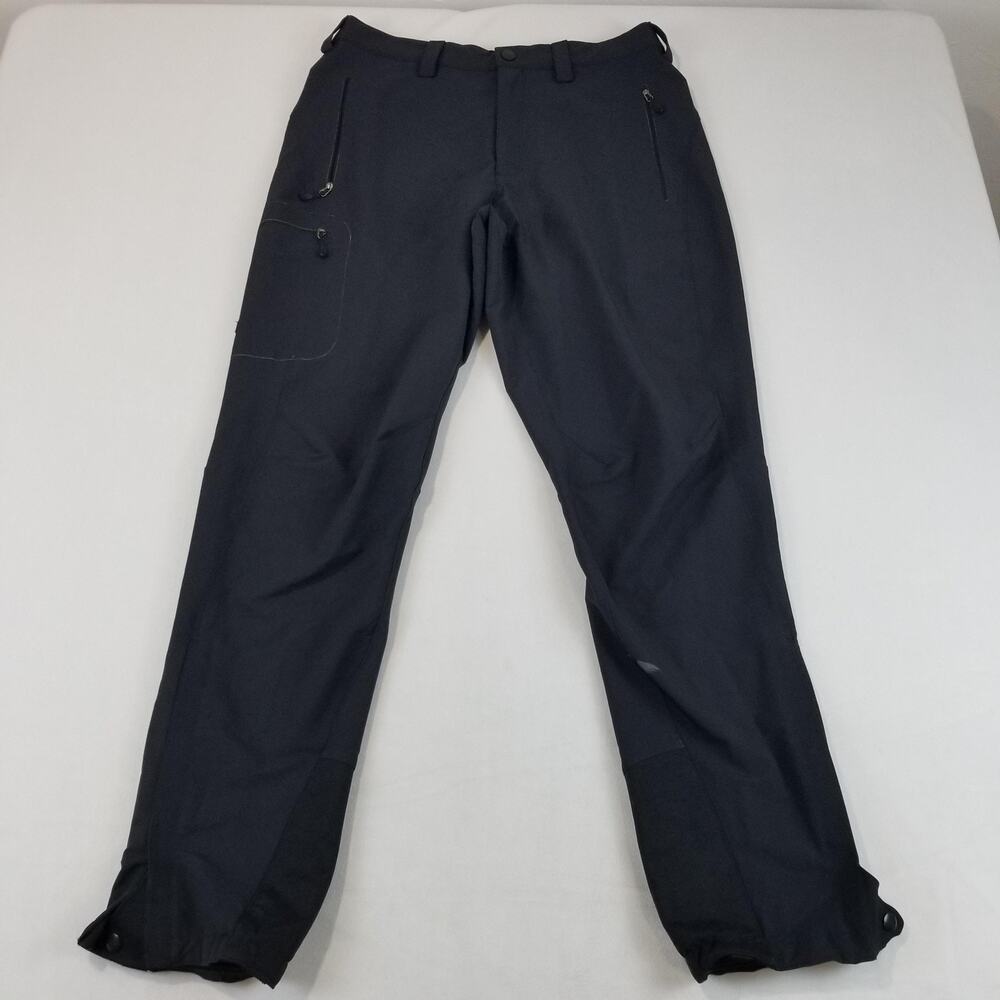 Patagonia Snow Pants Mens 34x32 Black Softshell Stretch Hiking Ski Zip Pockets